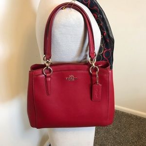 Red Leather Coach Handbag